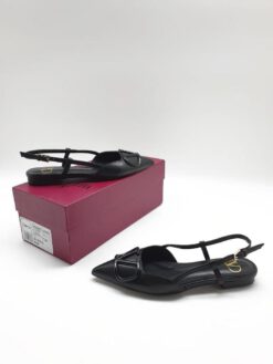 Туфли-босоножки женские Валентино Гаравани черные на низком каблуке коллекция 2021-2022