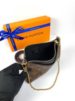 Женский клатч Louis Vuitton Pallas MNG Noir A85669 из канвы коричневый 22/13/5 см