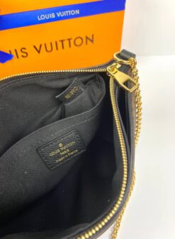 Женский клатч Louis Vuitton Pallas MNG Noir A85669 из канвы коричневый 22/13/5 см