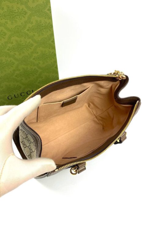 Женская сумка Gucci Ophidia 24/20/10 коричнево-бежевая с рисунком - фото 7
