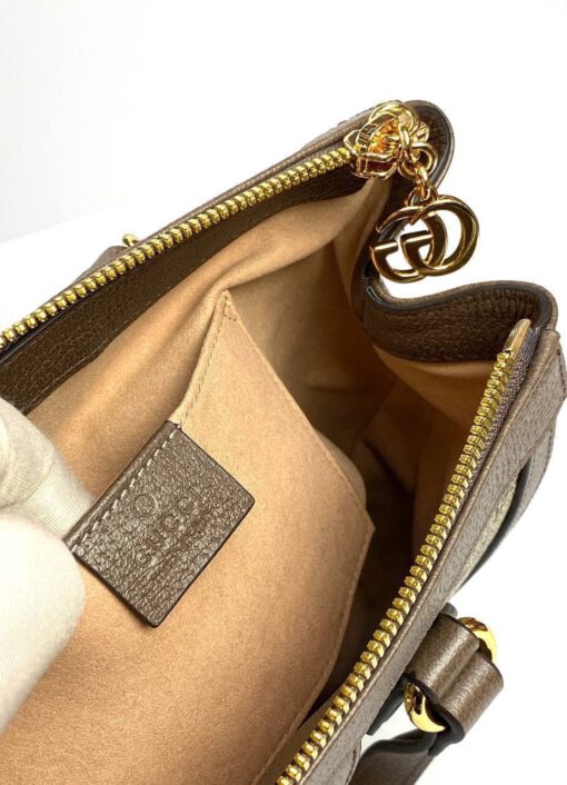 Женская сумка Gucci Ophidia 24/20/10 коричнево-бежевая с рисунком - фото 2