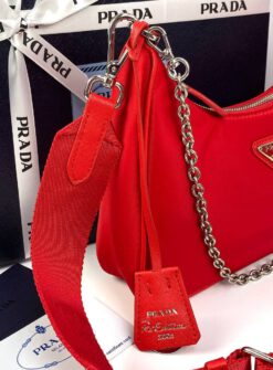 Сумка женская Prada Re-Edition красная премиум-люкс 23/17/6см A86525