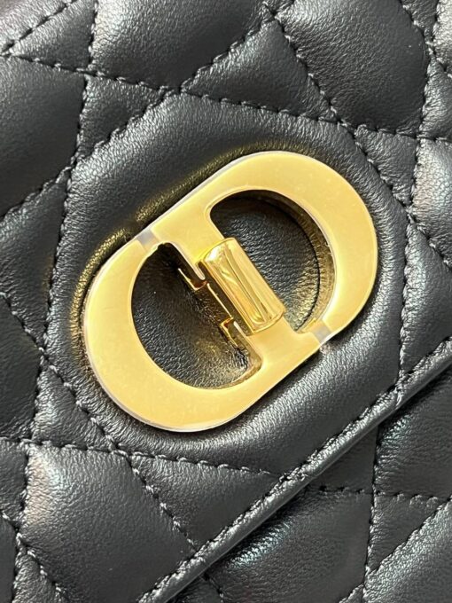 Женская сумка Dior Caro со стёжкой чёрная большого формата 28/17/9 см - фото 9