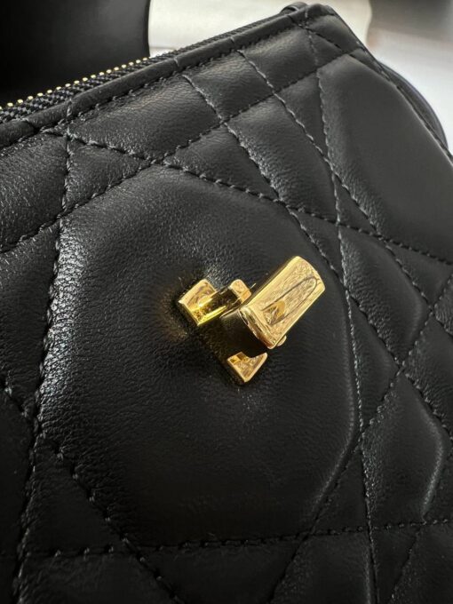 Женская сумка Dior Caro со стёжкой чёрная большого формата 28/17/9 см - фото 12