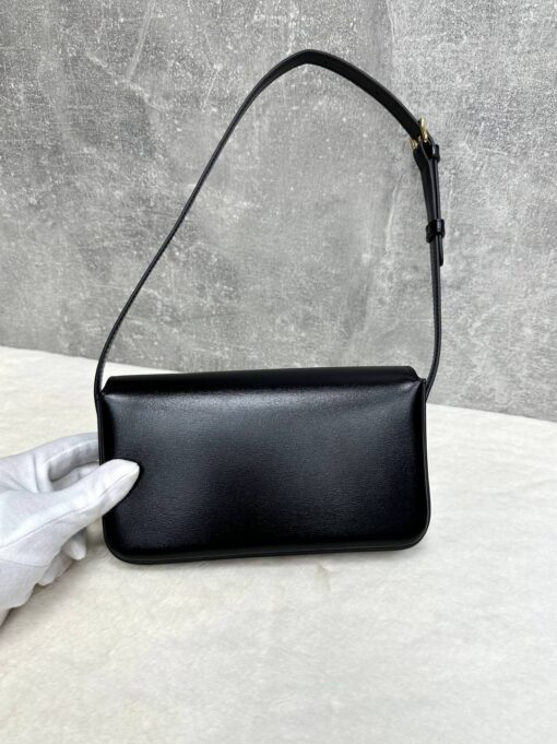 Женская сумочка на плечо Celine Claude Triomphe чёрная премиум-люкс 20/10/4 см - фото 8