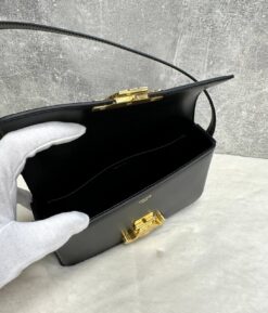 Женская сумочка на плечо Celine Claude Triomphe чёрная премиум-люкс 20/10/4 см