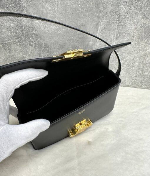 Женская сумочка на плечо Celine Claude Triomphe чёрная премиум-люкс 20/10/4 см - фото 4