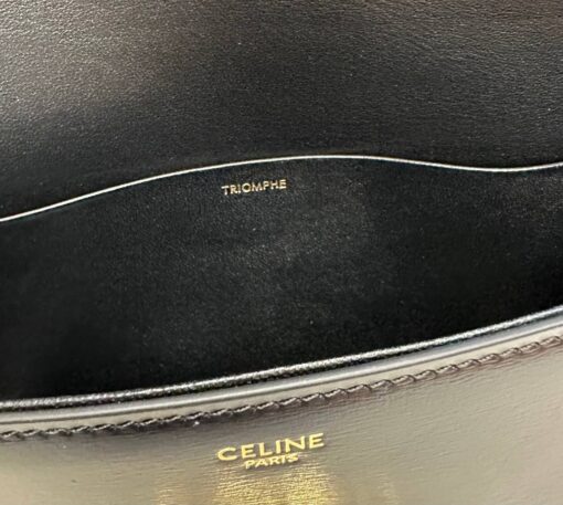 Женская сумочка на плечо Celine Claude Triomphe чёрная премиум-люкс 20/10/4 см - фото 5