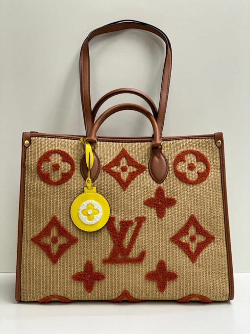 Женская сумка Louis Vuitton бежевая с рисунком 42/32/17 см - фото 1