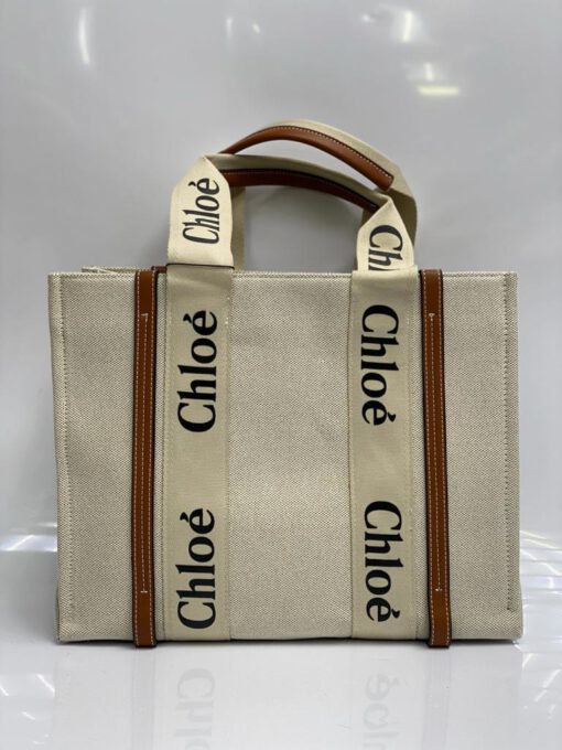 Женская сумка Chloe тканевая белая 36/29/10 коллекция 2021-2022 A83692 - фото 1