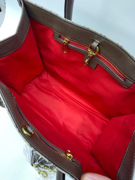 Женская сумка-тоут Gucci кожаная с рисунком 31/26 см - фото 2