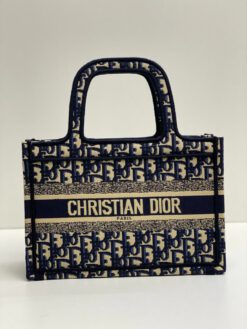 Женская сумка-шоппер Dior тканевая с рисунком-монограммой 27/19/10 см A83247 - фото 9