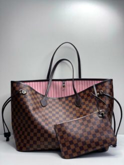 Женская сумка Louis Vuitton из канвы с шахматным рисунком 40/31/19 см