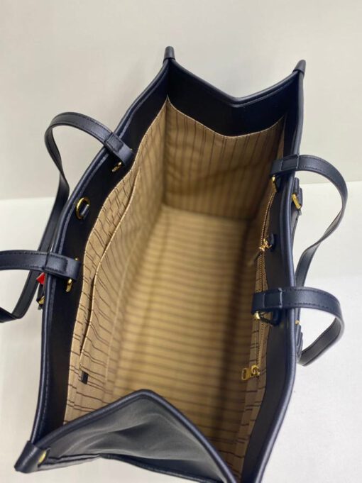 Женская сумка Louis Vuitton бежевая с чёрным рисунком 42/32/17 см - фото 2