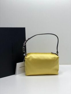 Женская сумка-клатч Alexandеr wang тканевая жёлтая 17/10/6 см