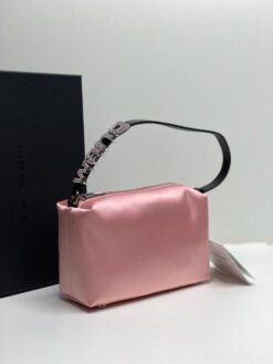 Женская сумка-клатч Alexander Wang тканевая розовая 17/10/6 см