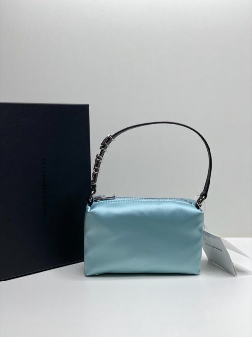 Женская сумка-клатч Alexandеr wang тканевая голубая 17/10/6 см - фото 1