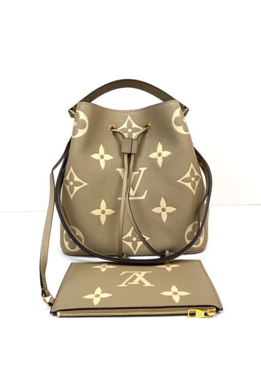 Женская сумка Louis Vuitton NeoNoe Premium 25-25/17 см бежевая с кошельком - фото 1