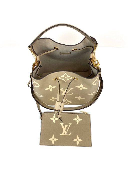 Женская сумка Louis Vuitton NeoNoe Premium 25-25/17 см бежевая с кошельком - фото 3