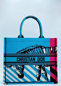 Женская сумка Dior Book Tote большая тканевая гобелен Зебра 42/31/16 см качество премиум-люкс