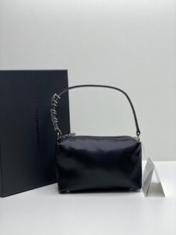 Женская сумка-клатч Alexandеr wang тканевая чёрная 17/10/6 см