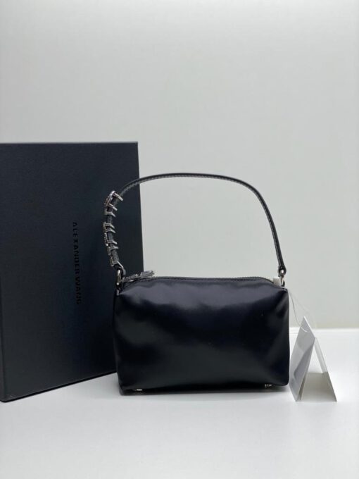 Женская сумка-клатч Alexandеr wang тканевая чёрная 17/10/6 см - фото 1