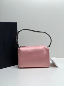 Женская сумка-клатч Alexandеr wang тканевая розовая 17/10/6 см