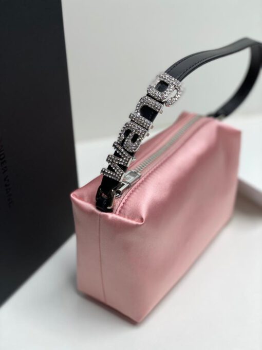 Женская сумка-клатч Alexander Wang тканевая розовая 17/10/6 см - фото 3