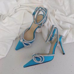 Туфли-босоножки женские Mach & Mach премиум-люкс голубые
