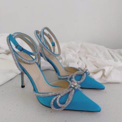Туфли-босоножки женские Mach & Mach премиум-люкс голубые - фото 7