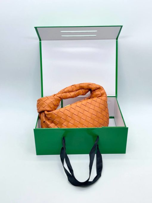 Женская кожаная сумка Bottega Veneta Mini Jodie 29/15 см оранжевая - фото 4