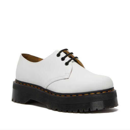 Туфли Dr Martens 1461 Quad Platform Leather Shoes 26492100 белые - фото 1