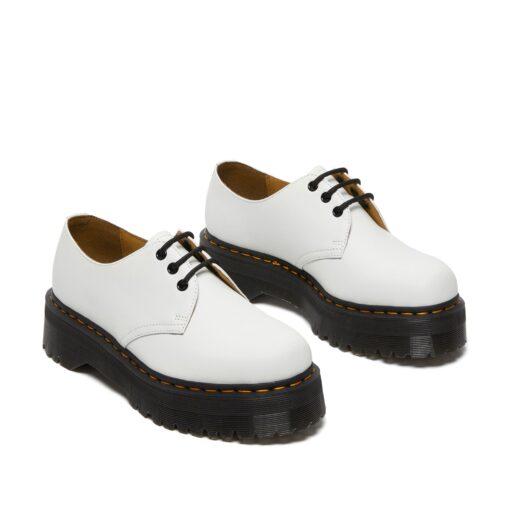 Туфли Dr Martens 1461 Quad Platform Leather Shoes 26492100 белые - фото 2