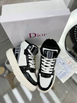 Кроссовки Dior D-Player Fur White Black - фото 8