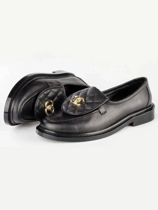Туфли-лоферы Chanel кожаные H95096 чёрные - фото 2