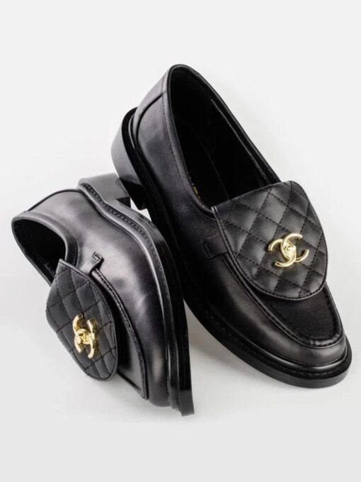 Туфли-лоферы Chanel кожаные H95096 чёрные - фото 4