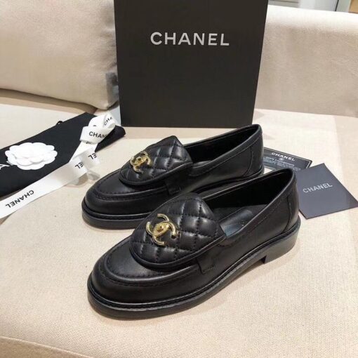 Туфли-лоферы Chanel кожаные H95096 чёрные - фото 3