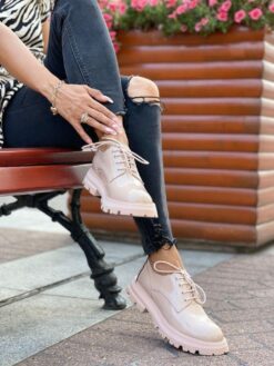 Туфли-дерби женские Alexander McQueen лакированные розовые