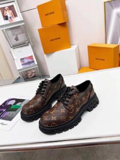 Туфли-дерби женские Louis Vuitton из канвы коричневые