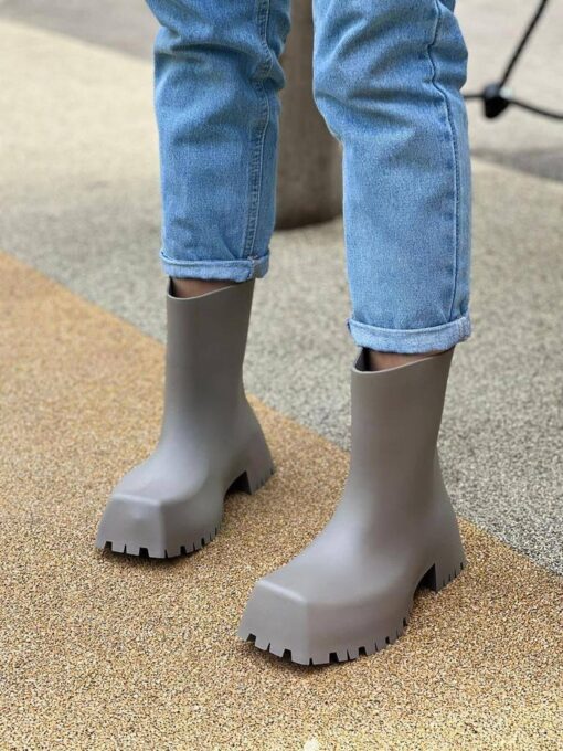 Резиновые сапоги Balenciaga Trooper Rubber Boots Grey - фото 1