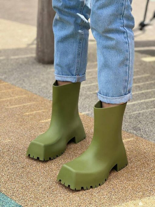Резиновые сапоги Balenciaga Trooper Rubber Boots Khaki - фото 1