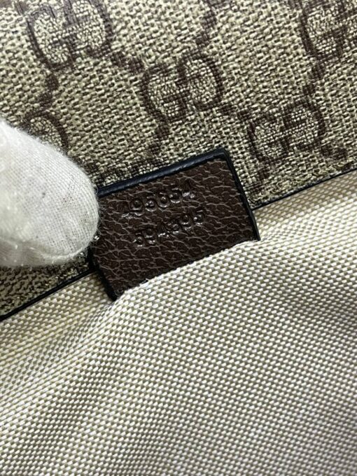 Женская сумка Gucci из канвы с кожаной окантовкой 30/21 см - фото 4