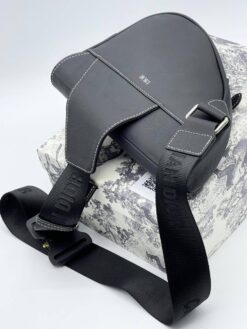 Кожаная сумка Christian Dior Saddle Unisex BA12553-1 черная 27/20/5 см