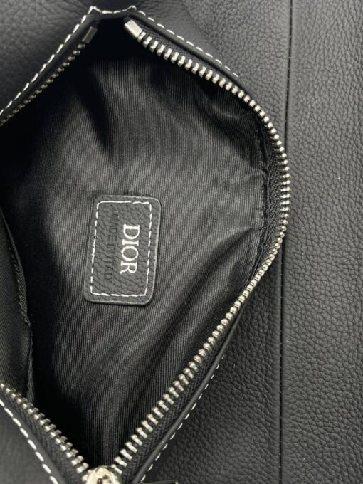 Кожаная сумка Christian Dior Saddle Unisex BA12553-1 черная 27/20/5 см - фото 2