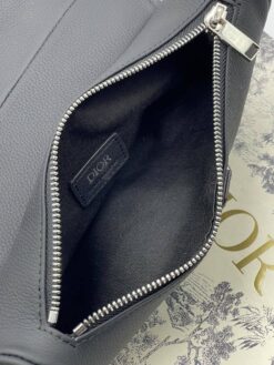 Кожаная сумка Christian Dior Saddle Unisex BA12553-4 черная 27/20/5 см