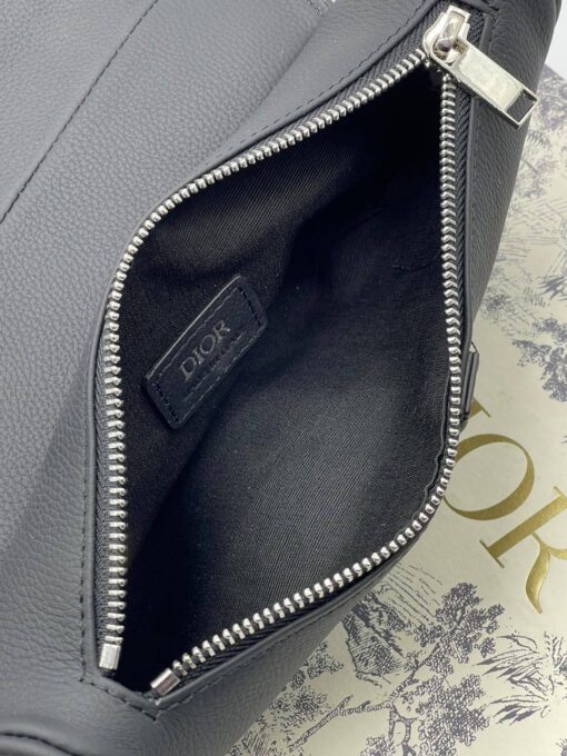 Кожаная сумка Christian Dior Saddle Unisex BA12553-4 черная 27/20/5 см - фото 6
