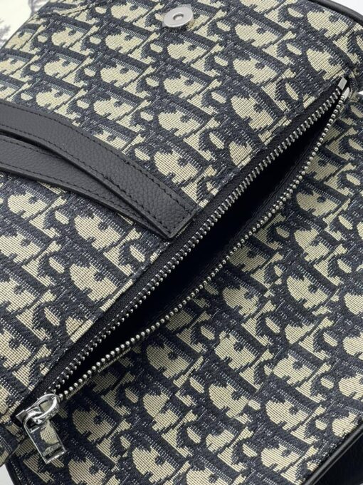 Жаккардовая сумка Christian Dior Saddle Unisex BA12553-0 черная 27/20/5 см - фото 2