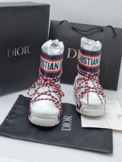 Ботинки женские зимние Christian Dior Alps дутики луноходы белые