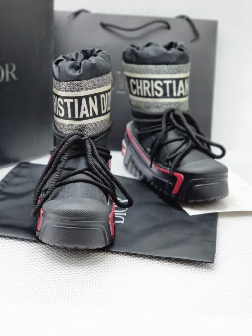 Ботинки женские зимние Christian Dior Alps дутики луноходы чёрные - фото 4