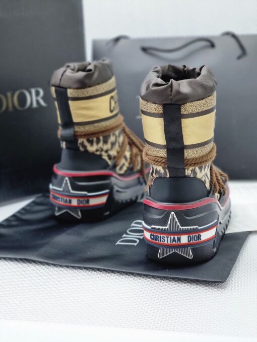 Ботинки женские зимние Christian Dior Alps дутики луноходы коричневые - фото 4